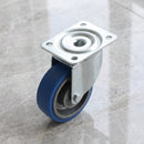 100mm High Temperature Swivel Castor Blue Rubber Wheel Top Plate 60kg Load Capacity 2