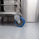 100mm High Temperature Swivel Castor Blue Rubber Wheel Top Plate 60kg Load Capacity 4