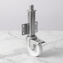 100mm Medium Duty Braked Swivel Jacking Castor White Nylon Wheel Roller Bearing 76mm Lift 150kg Load Capacity 2