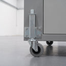 100mm Medium Duty Swivel Jacking Castor Grey Rubber on Polypropylene Wheel Roller Bearing 76mm Lift 80kg Load Capacity 1