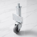 100mm Medium Duty Swivel Jacking Castor Grey Rubber on Polypropylene Wheel Roller Bearing 76mm Lift 80kg Load Capacity 2