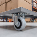 100mm Noise-Reducing Fixed Castor Grey Rubber Wheel Roller Bearing Top Plate 160kg Load Capacity 3