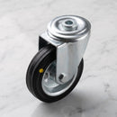 100mm Swivel Castor Black Anti-Static Rubber Wheel Roller Bearing 12mm Bolt Hole 70kg Load Capacity 2