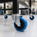 100mm Swivel Castor Blue Non-Marking Rubber on Polypropylene Wheel Roller Bearing 12mm Bolt Hole 120kg Load Capacity 3