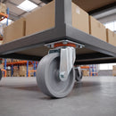 100mm Swivel Castor Grey Cast Iron Wheel Top Plate 140kg Load Capacity 1