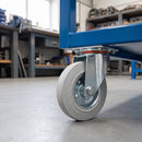 100mm Swivel Castor Grey Rubber on Pressed Steel Wheel Top Plate 75kg Load Capacity 1