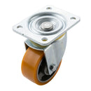 100mm Swivel Castor Yellow Polyurethane on Aluminium Wheel Ball Bearing Top Plate 250kg Load Capacity 4