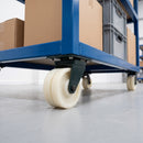 100mm Twin Wheel Swivel Gantry Castor White Nylon Wheel Top Plate 900kg Load Capacity 4