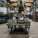 100mm Fixed Castor With Grey Rubber on Polypropylene Wheel & 4-Bolt-Hole - 80kg Load Capacity