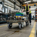 100mm Fixed Castor With Grey Rubber on Polypropylene Wheel & 4-Bolt-Hole - 80kg Load Capacity