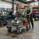 100mm Fixed Castor With Grey Rubber on Polypropylene Wheel & 4-Bolt-Hole - 80kg Load Capacity
