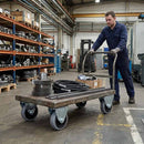 100mm Fixed Castor With Grey Rubber on Polypropylene Wheel & 4-Bolt-Hole - 80kg Load Capacity