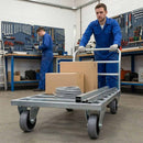 100mm Fixed Castor With Grey Rubber on Polypropylene Wheel & 4-Bolt-Hole - 80kg Load Capacity