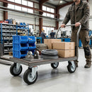100mm Pressed Steel Swivel Castor Wheel - Black Rubber & 4-Hole Plate - 75kg Load Capacity