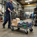 Rosy Brown 100mm Swivel Castor With Grey Rubber on Polypropylene Wheel & 4-Hole Top Plate - 80kg Load Capacity