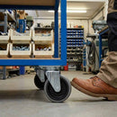Dark Gray 100mm Swivel Castor With Grey Rubber on Polypropylene Wheel & 4-Hole Top Plate - 80kg Load Capacity