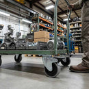 Gray 100mm Swivel with Braked Castor Wheel - Grey Rubber on Polypropylene & 4-Hole Top Plate - 80kg Load