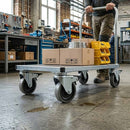 Slate Gray 100mm Swivel with Braked Castor Wheel - Grey Rubber on Polypropylene & 4-Hole Top Plate - 80kg Load