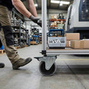Gray 100mm Swivel with Braked Castor Wheel - Grey Rubber on Polypropylene & 4-Hole Top Plate - 80kg Load