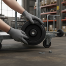 Premium 200mm Diameter Elastic Rubber Tyred Wheel with Nylon Centre and 400Kg Load Capacity