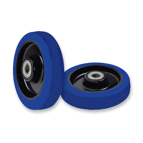 Dark Slate Blue 200mm Blue Elastic Rubber Wheel 20mm Roller Bearing or Ball Bearing Bore Choice