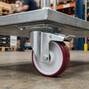 125mm Swivel Polyurethane Braked Castor 105mm x 85mm Plate