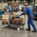 Rosy Brown 125mm Pressed Steel Fixed Castor with White Nylon Wheel, 4-Hole Top Plate - 160kg Load Capacity