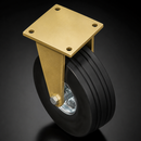 306mm Fixed Castor - Elastic Rubber Wheel, 450kg Load Capacity