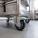 125mm Braked Castor Black Rubber on Aluminium Wheel Ball Bearing Top Plate 300kg Load Capacity 1