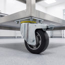 125mm Braked Castor Black Rubber on Aluminium Wheel Ball Bearing Top Plate 300kg Load Capacity 3