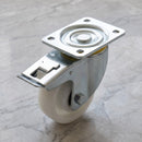 125mm Braked Castor White Nylon Wheel Ball Bearing Top Plate 700kg Load Capacity 2