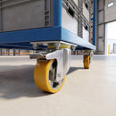 125mm Braked Castor Yellow Polyurethane on Aluminium Wheel Ball Bearing Top Plate 500kg Load Capacity 4