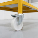 125mm Braked Swivel Castor White Nylon Wheel Plain Bearing 12mm Bolt Hole 150kg Load Capacity 4