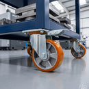 125mm Directional Lock Castor Yellow Polyurethane on Aluminium Wheel Ball Bearing Top Plate 500kg Load Capacity 3