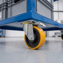 125mm Directional Lock Castor Yellow Polyurethane on Cast Iron Wheel Ball Bearing Top Plate 550kg Load Capacity 3