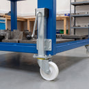 125mm Extra Heavy Duty Swivel Jacking Castor White Nylon Wheel Roller Bearing 200mm Lift 600kg Load Capacity 1
