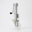 125mm Extra Heavy Duty Swivel Jacking Castor White Nylon Wheel Roller Bearing 200mm Lift 600kg Load Capacity 3