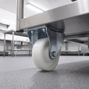 125mm Fixed Castor White Nylon Wheel Ball Bearing Top Plate 700kg Load Capacity 1