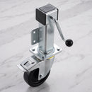 125mm Heavy Duty Braked Swivel Jacking Castor Black Rubber on Aluminium Wheel Ball Bearing 200mm Lift 300kg Load Capacity 2