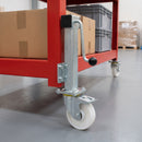 125mm Heavy Duty Braked Swivel Jacking Castor White Nylon Wheel Roller Bearing 200mm Lift 600kg Load Capacity 1