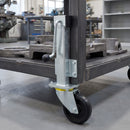 125mm Heavy Duty Swivel Jacking Castor Black Rubber on Aluminium Wheel Ball Bearing 200mm Lift 300kg Load Capacity 1
