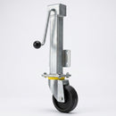 125mm Heavy Duty Swivel Jacking Castor Black Rubber on Aluminium Wheel Ball Bearing 200mm Lift 300kg Load Capacity 4