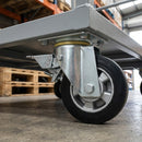 125mm Leading Brake Castor Black Rubber on Aluminium Wheel Ball Bearing Top Plate 300kg Load Capacity 1