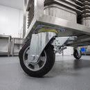 125mm Leading Brake Castor Black Rubber on Aluminium Wheel Ball Bearing Top Plate 300kg Load Capacity 3