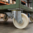 125mm Leading Brake Castor White Nylon Wheel Ball Bearing Top Plate 700kg Load Capacity 1