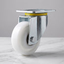 125mm Swivel Castor White Nylon Wheel Ball Bearing Top Plate 700kg Load Capacity 4