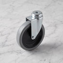 125mm swivel bolt hole castor grey rubber wheel 80kg on grey marble