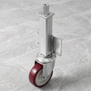 125mm Swivel Jacking Castor Maroon Polyurethane Wheel Roller Bearing 76mm Lift 150kg Load Capacity 2