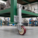 125mm Swivel Jacking Castor Maroon Polyurethane Wheel Roller Bearing 76mm Lift 150kg Load Capacity 4
