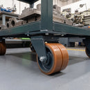 125mm Twin Wheel Swivel Gantry Castor Brown Polyurethane on Cast Iron Wheel Top Plate 800kg Load Capacity 4